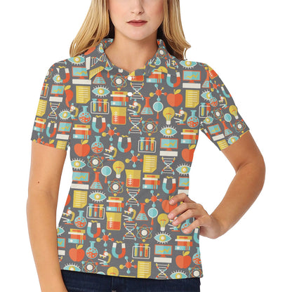 Science Print Design LKS302 Women's Polo Shirt