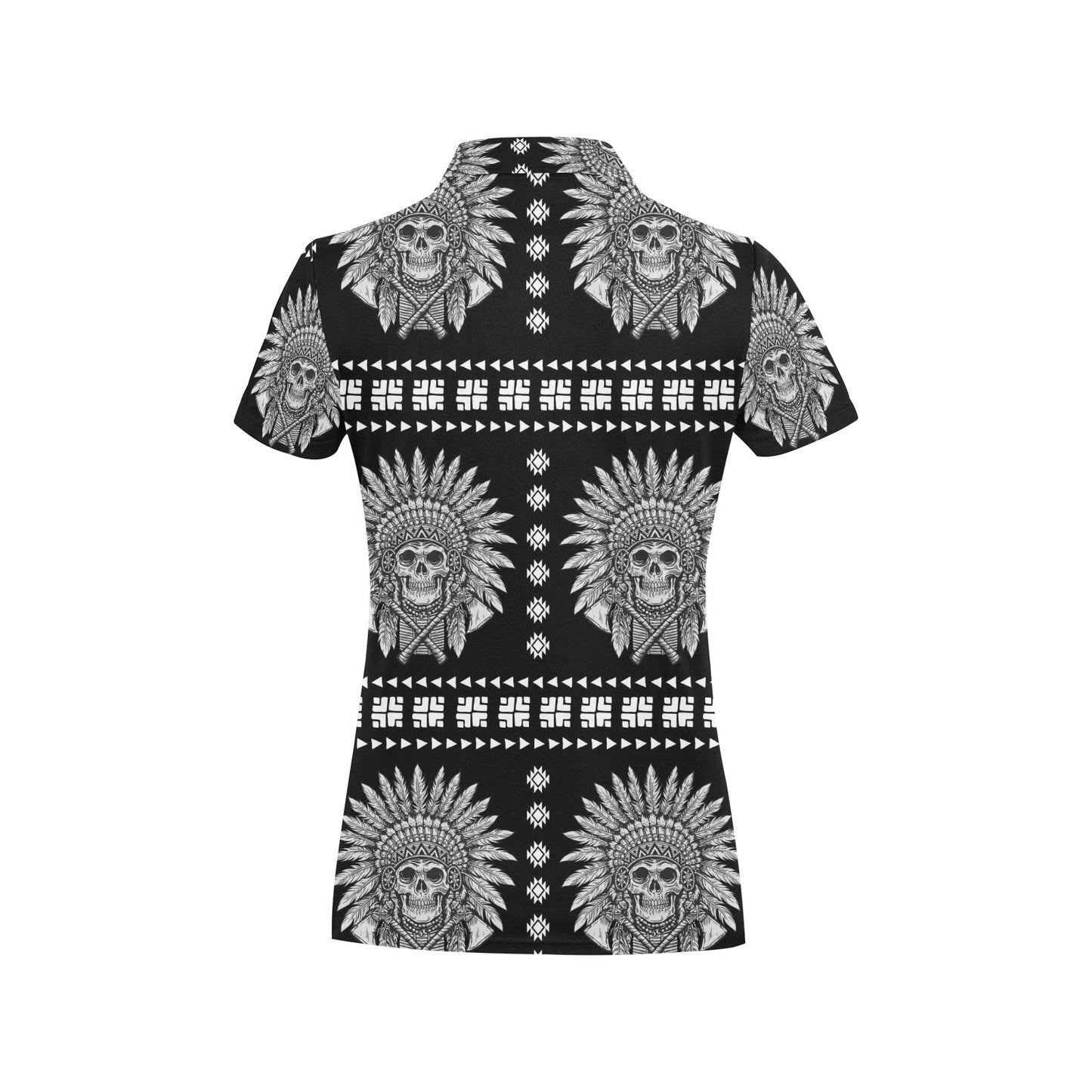 Native American Indian Skull Women's Polo Shirt