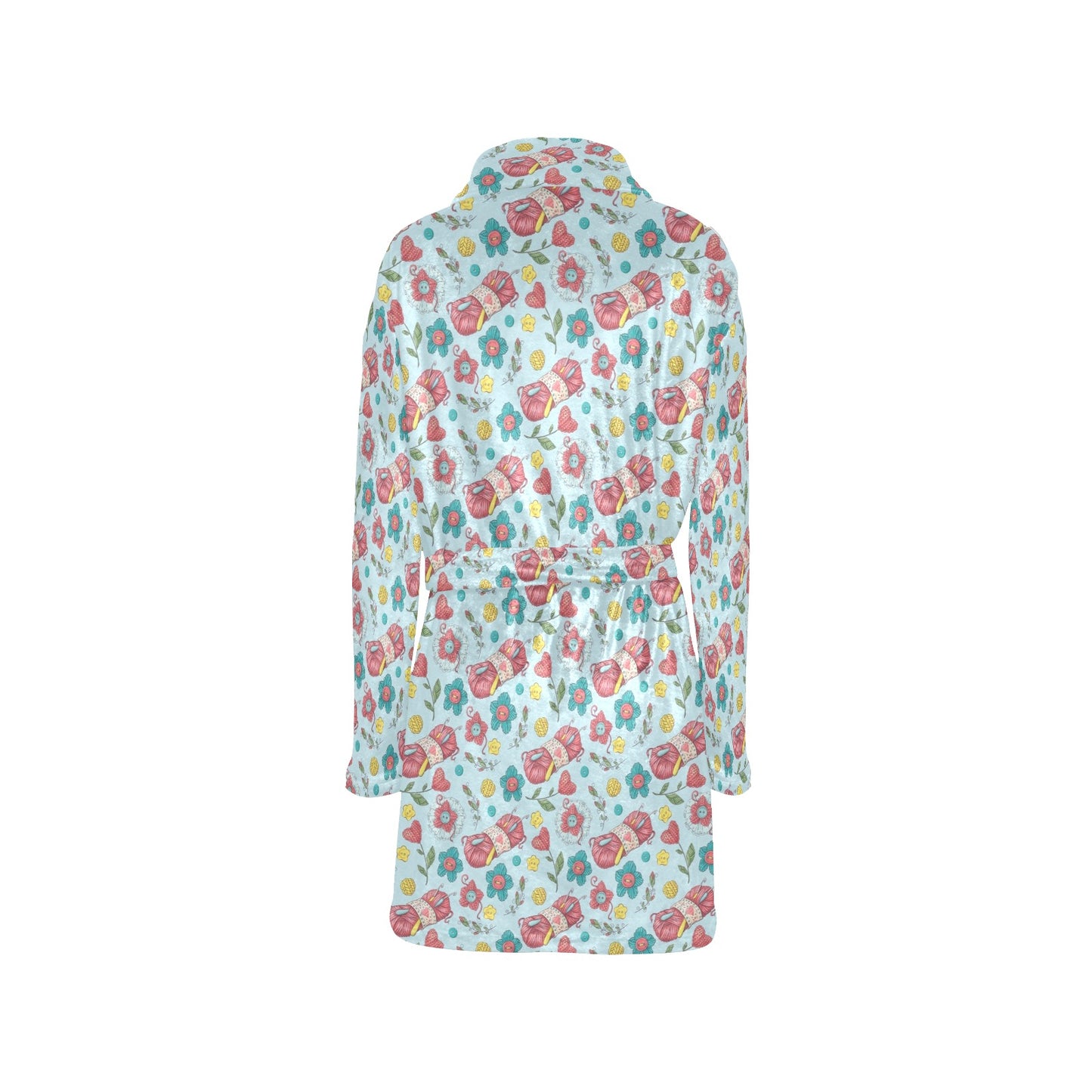 Crochet Pattern Print Design 01 Women's Fleece Robe