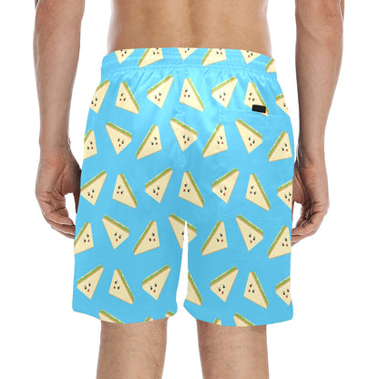 Sandwich Emoji Print Design LKS305 Men's Swim Trunks Beach Shorts