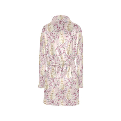 Rabbit Print Design LKS403 Women's Fleece Robe