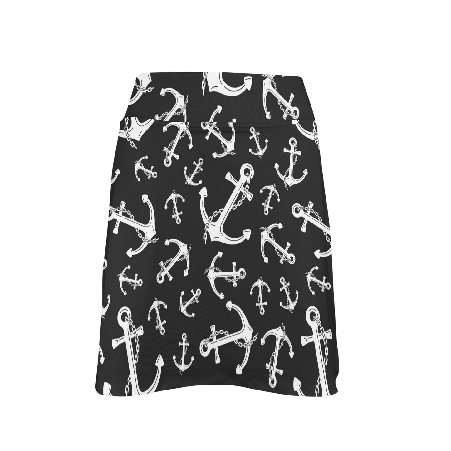 Anchor Black White 17" Golf & Pickleball Skort with Pockets