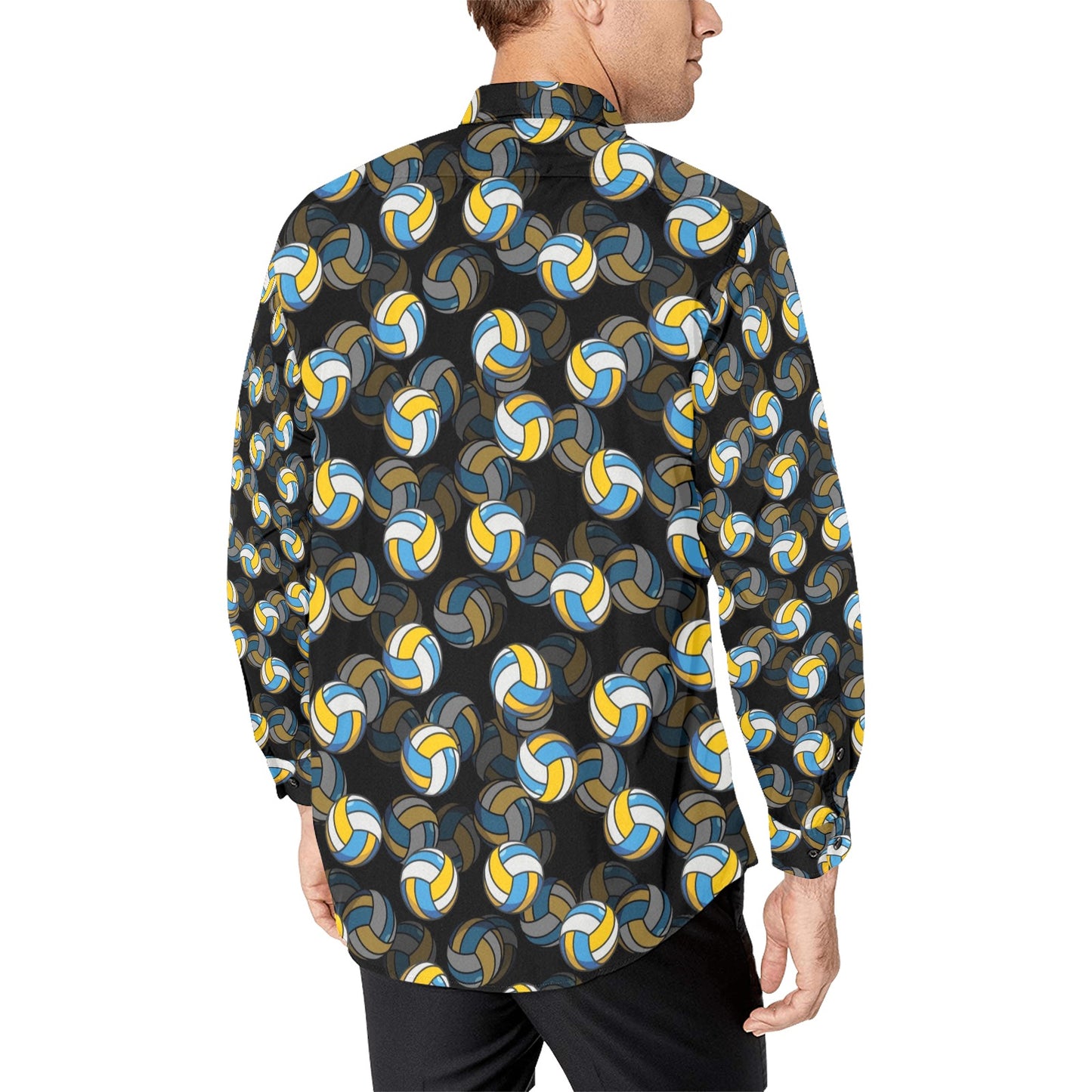 Volleyball Print Design LKS302 Men's Long Sleeve Dress Shirt