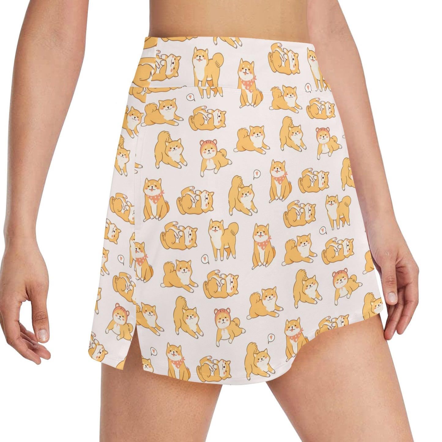 Shiba Inu Print Design LKS308 17" Golf & Pickleball Skort with Pockets