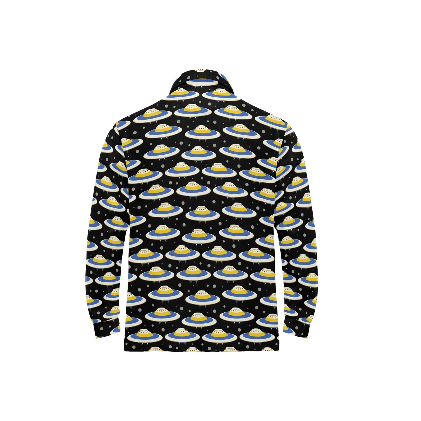 UFO Print Design LKS303 Long Sleeve Polo Shirt For Men's