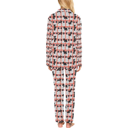 Scottish Terriers Print Design LKS3014 Women's Long Pajama Set