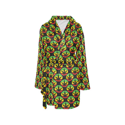 Rasta Reggae Color Design Women's Fleece Robe