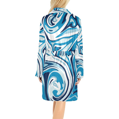 Liquid Pattern Print Design 05 Women's Fleece Robe
