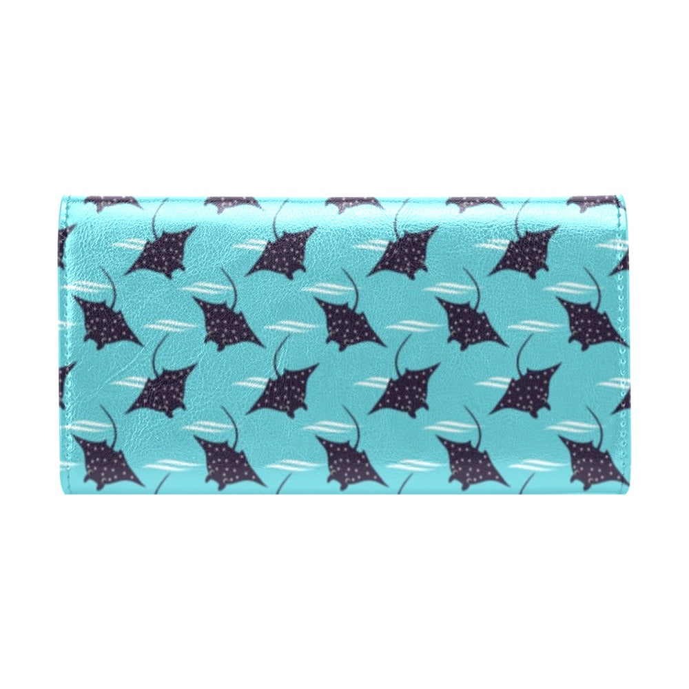 Manta Ray Print Design LKS403 Women's Trifold Wallet