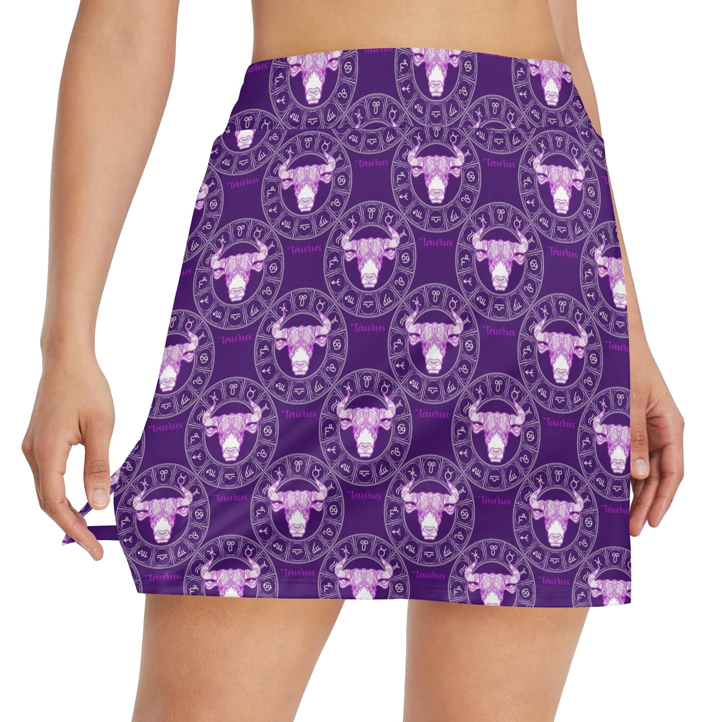 Taurus Print Design LKS303 17" Golf & Pickleball Skort with Pockets