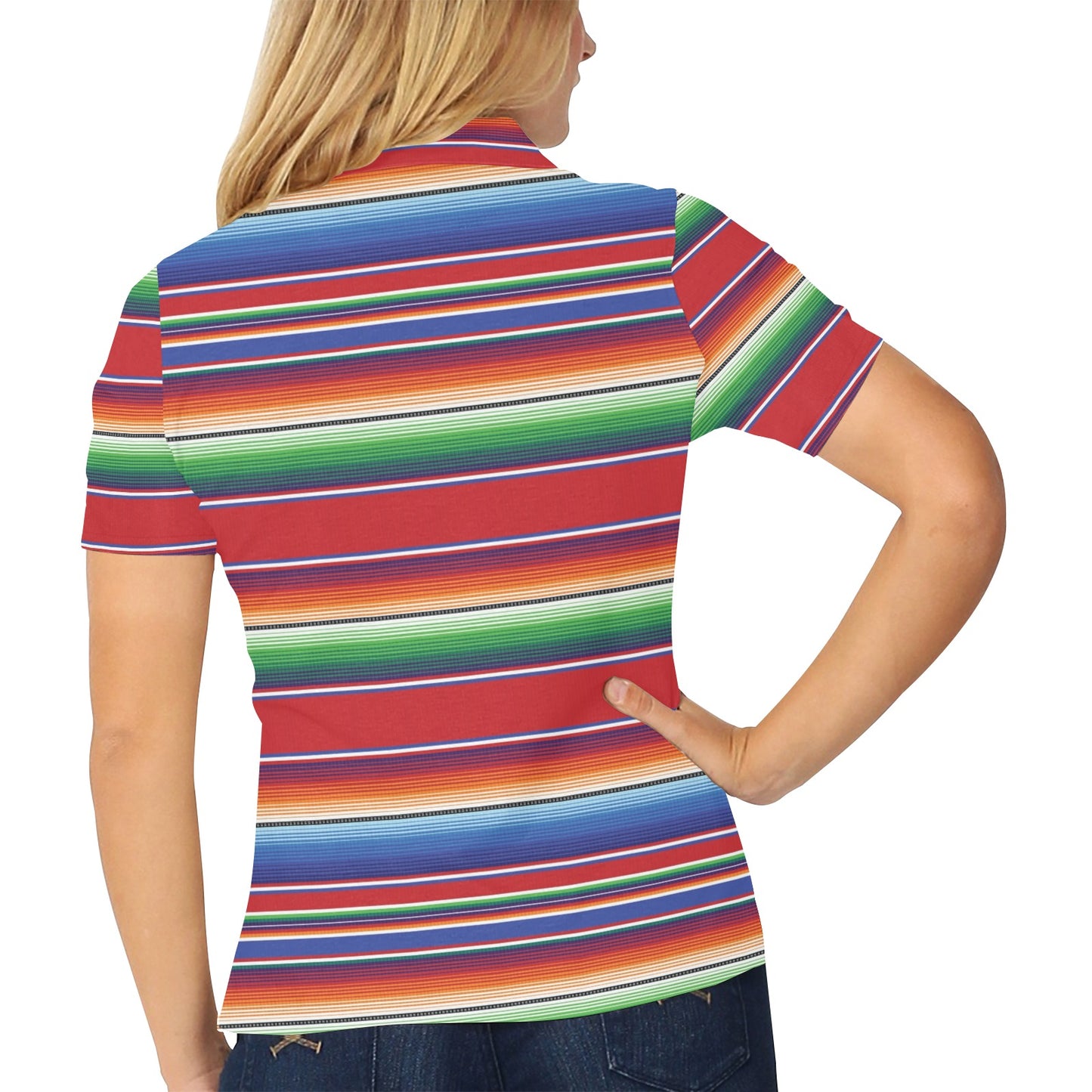 Serape Print Design LKS304 Women's Polo Shirt