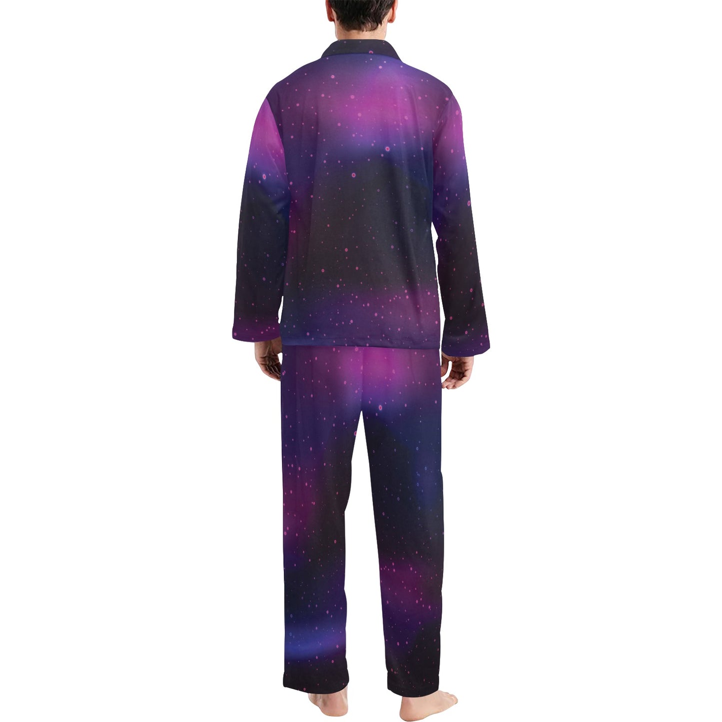 Night sky Pattern Print Design A04 Men's Long Pajama Set