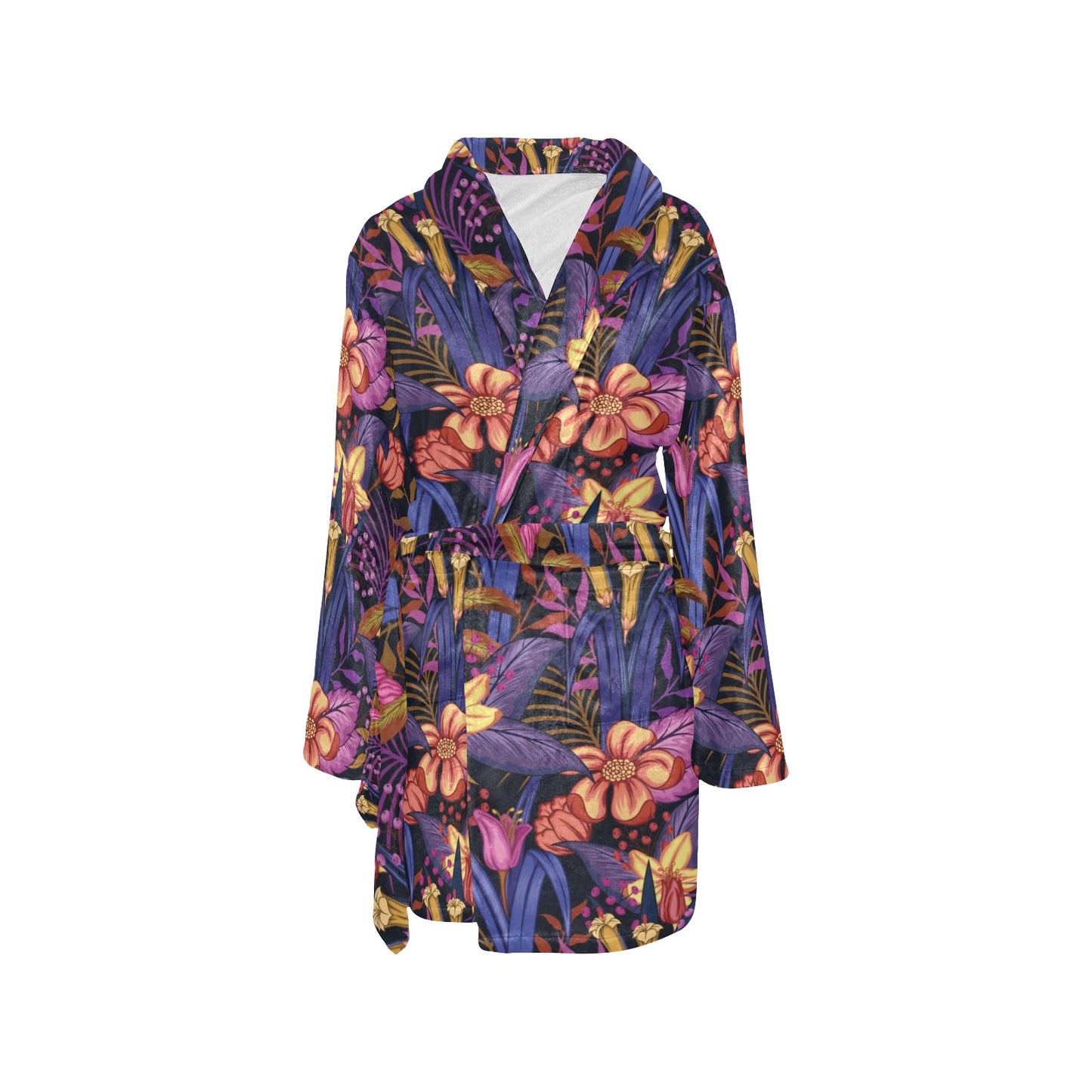 Lily Pattern Print Design LY016 Women's Fleece Robe