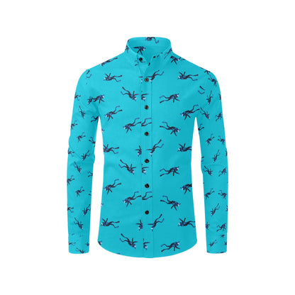Scuba Driver Print Design LKS304 Men's Long Sleeve Dress Shirt