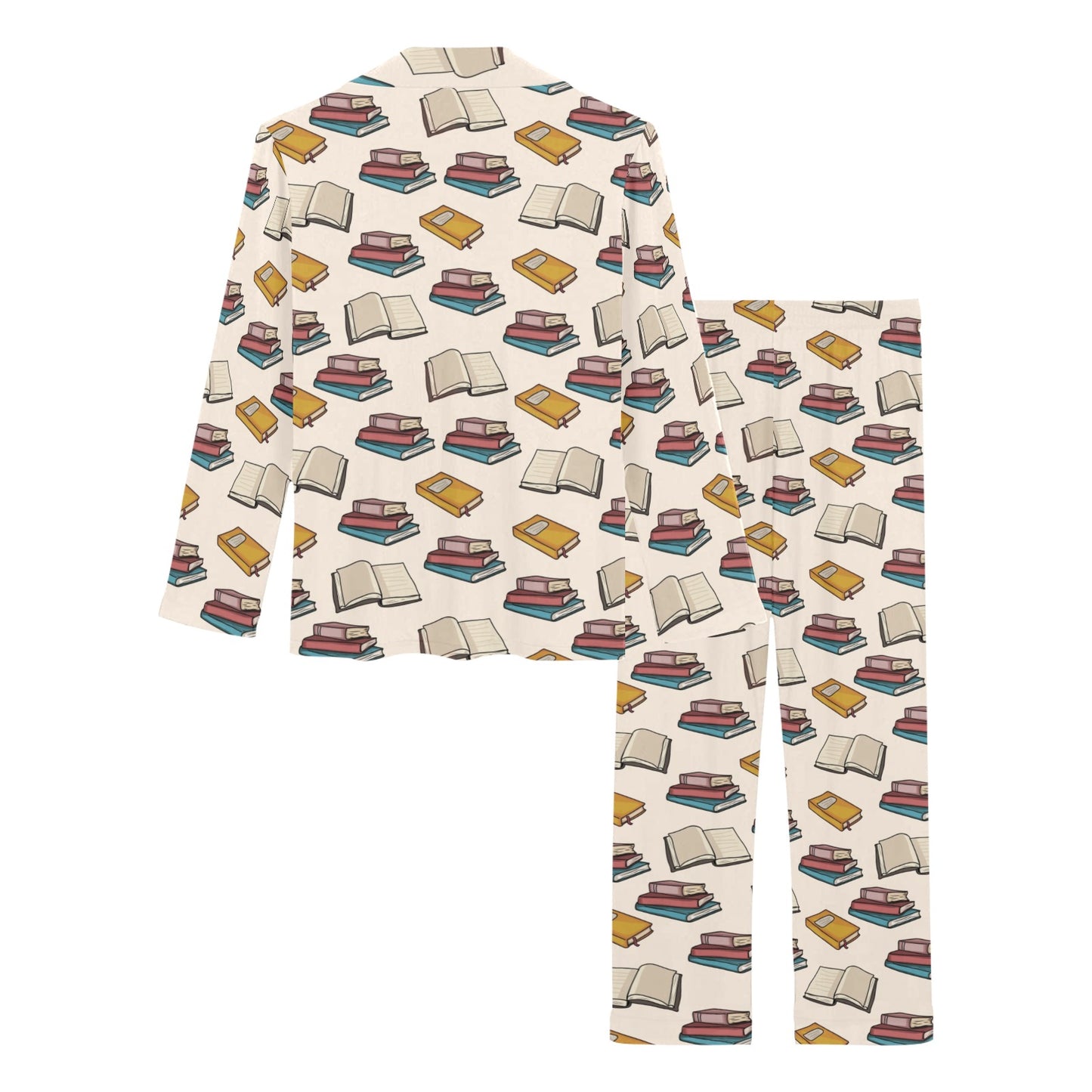 Book Pattern Print Design 04 Women's Long Pajama Set