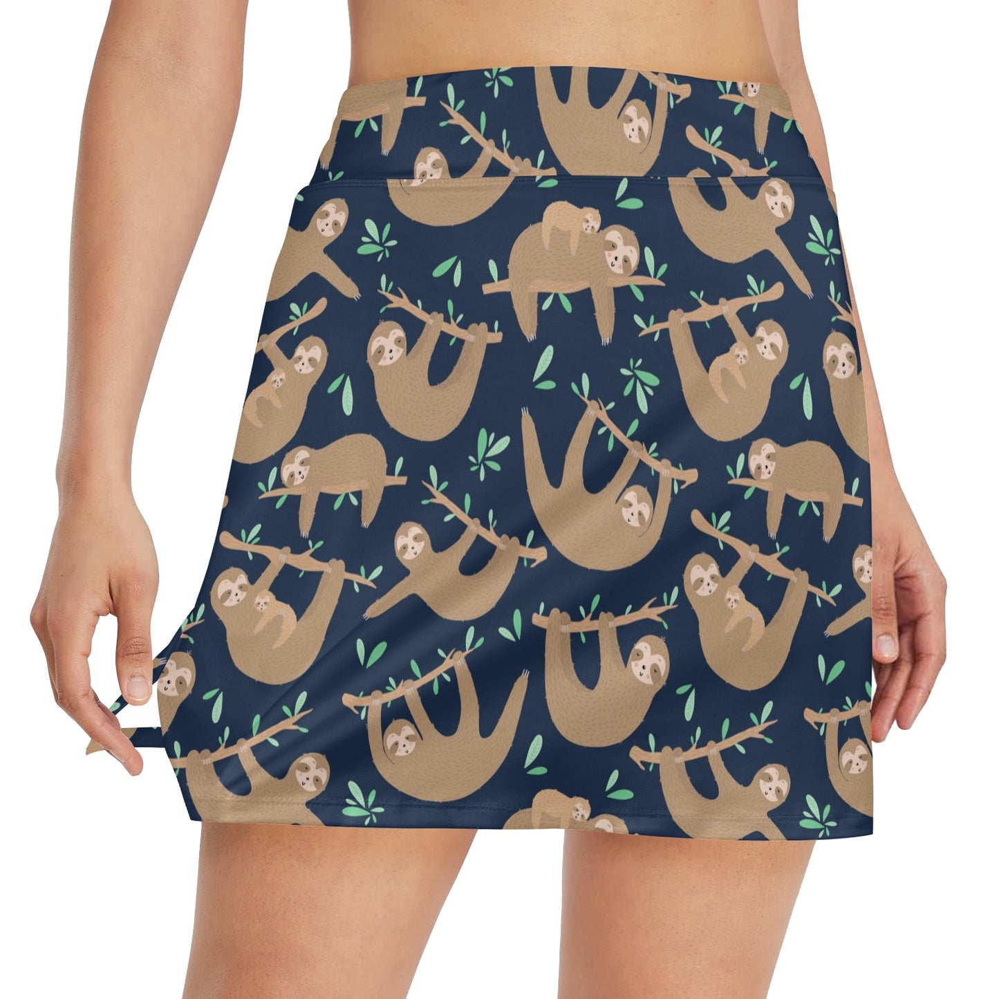 Sloth Print Design LKS307 17" Golf & Pickleball Skort with Pockets