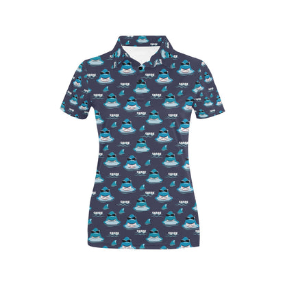 Shark Print Design LKS309 Women's Polo Shirt
