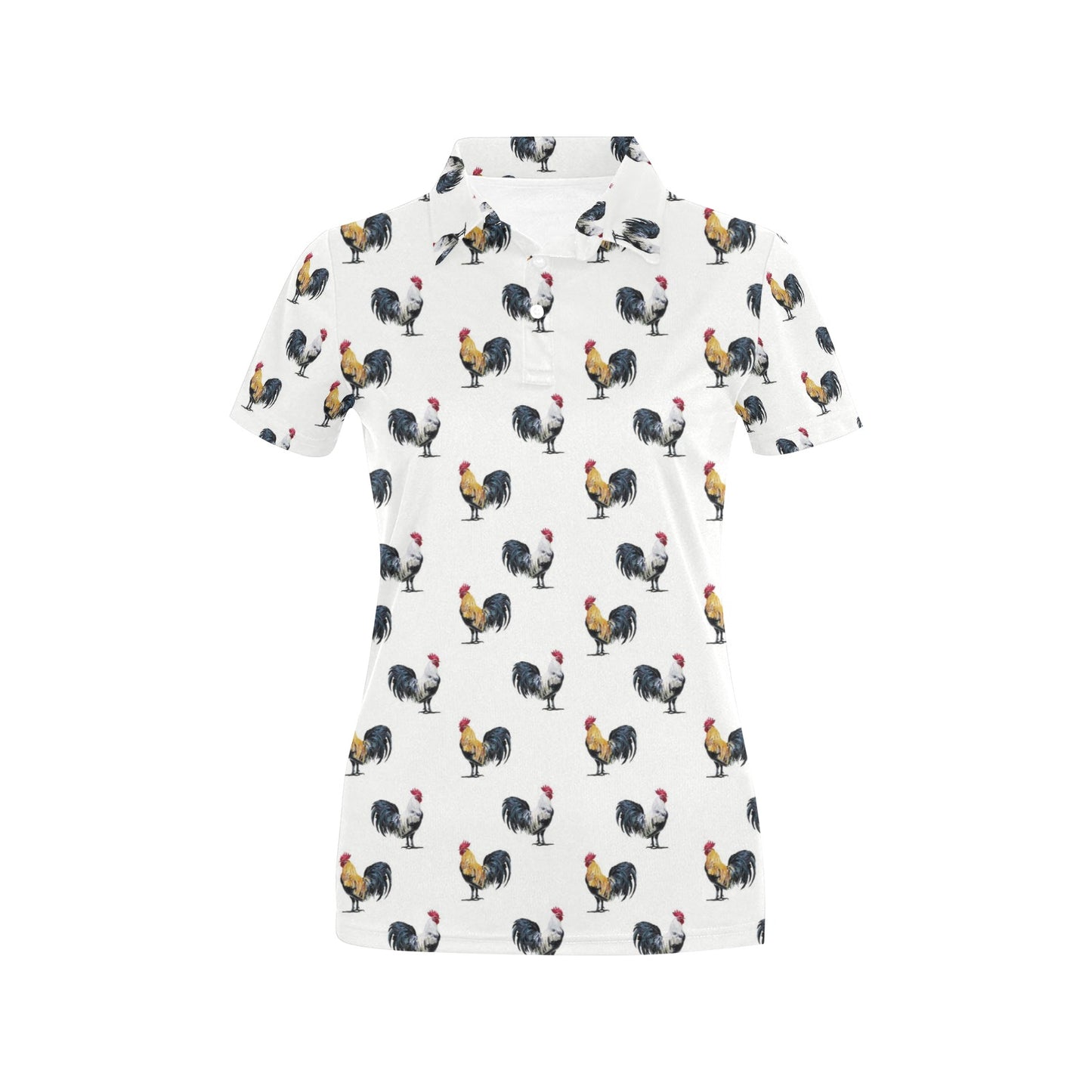 Chicken Pattern Print Design 02 Women's Polo Shirt