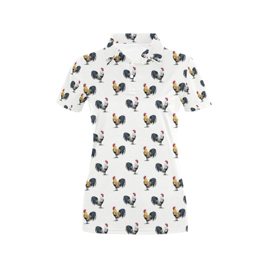 Chicken Pattern Print Design 02 Women's Polo Shirt