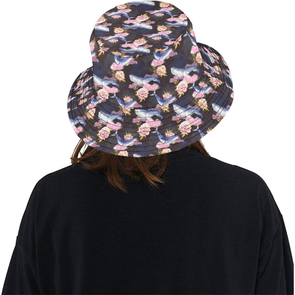 Blue Whale Print Design LKS401 Unisex Bucket Hat