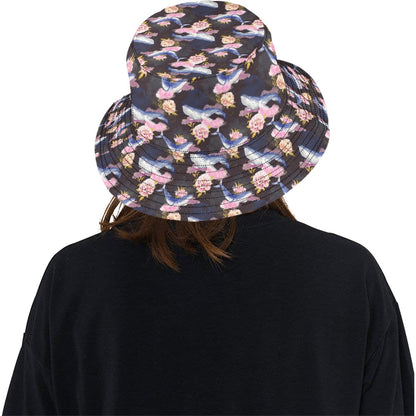 Blue Whale Print Design LKS401 Unisex Bucket Hat