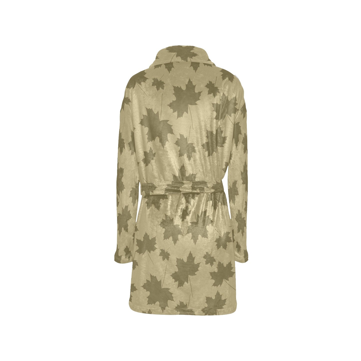 Maple Leaf Pattern Print Design 01 Women's Fleece Robe
