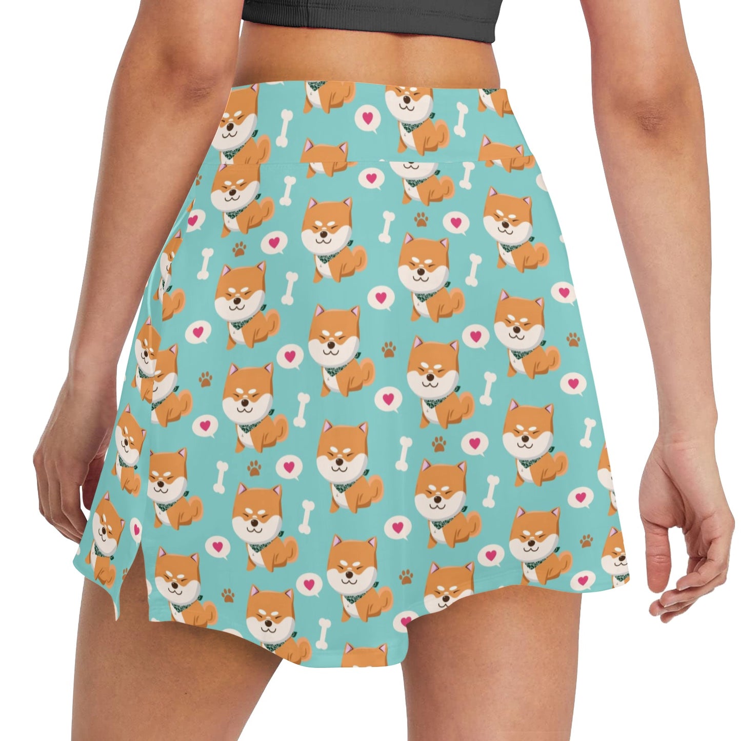 Shiba Inu Print Design LKS3013 17" Golf & Pickleball Skort with Pockets