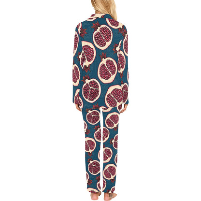Pomegranate Pattern Print Design PG02 Women's Long Pajama Set
