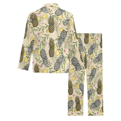 Pineapple Pattern Print Design PP012 Men's Long Pajama Set