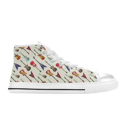 Electric Guitar Print Design LKS404 Men's High Top Canvas Shoes