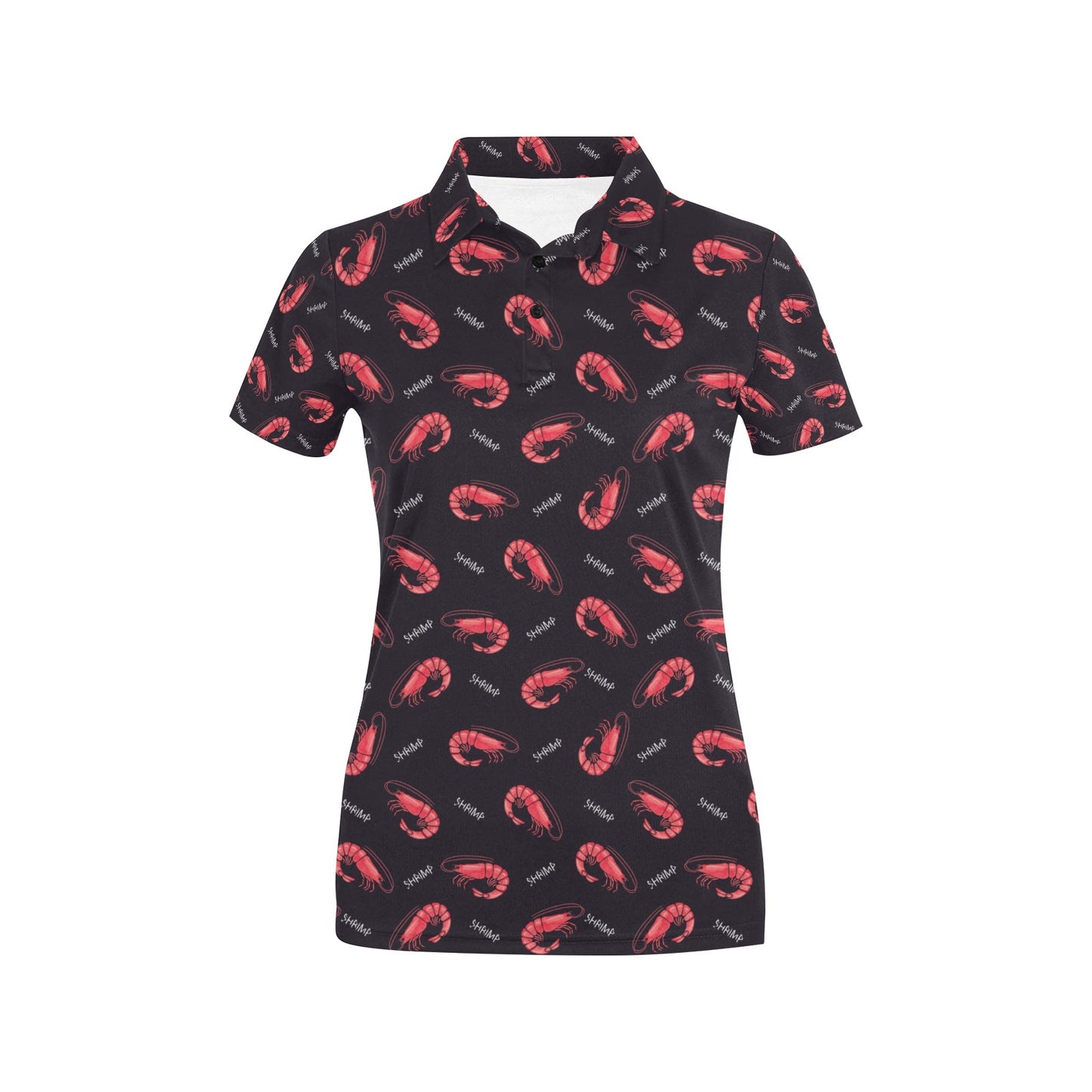Shrimp Print Design LKS302 Women's Polo Shirt