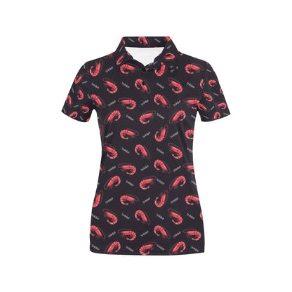 Shrimp Print Design LKS302 Women's Polo Shirt
