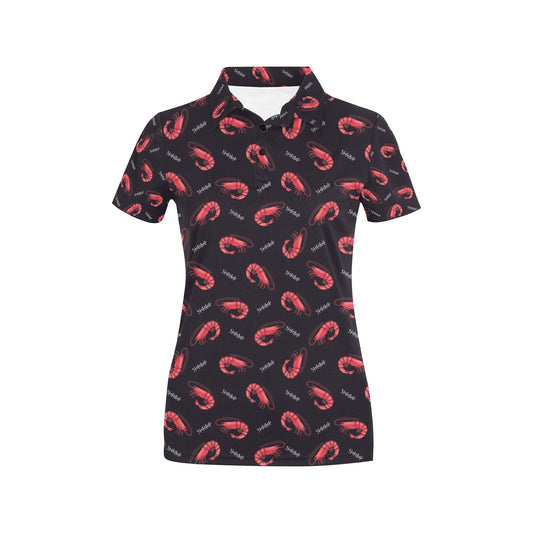Shrimp Print Design LKS302 Women's Polo Shirt