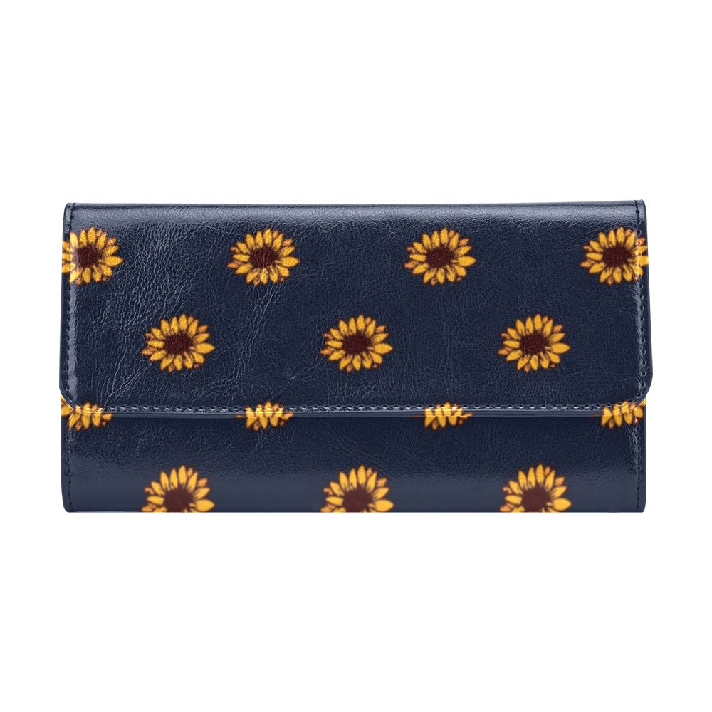 Sunflower Print Design LKS304 Women's Trifold Wallet