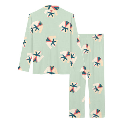 Karate Pattern Print Design 02 Women's Long Pajama Set