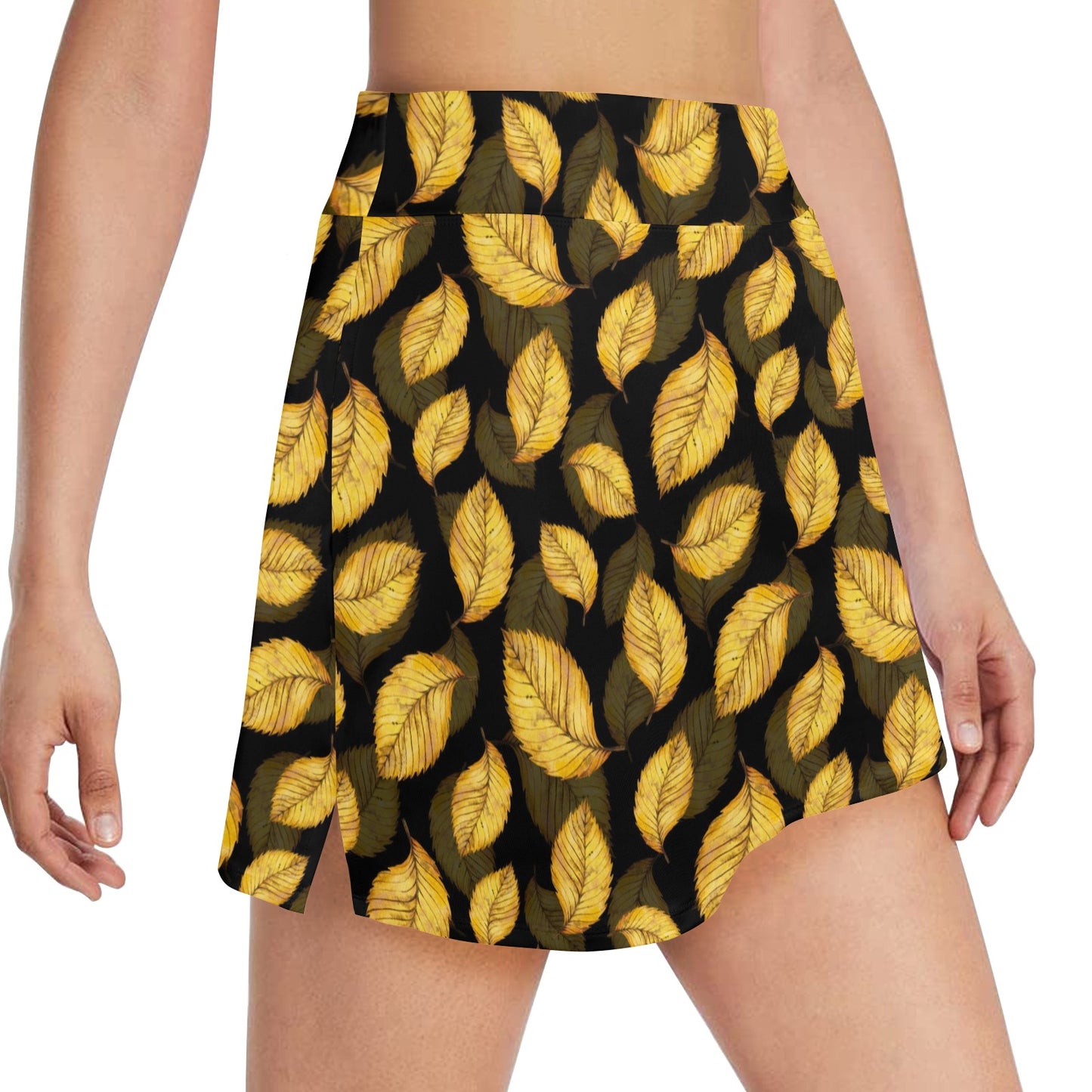 Elm Leave Summer Print Pattern 17" Golf & Pickleball Skort with Pockets
