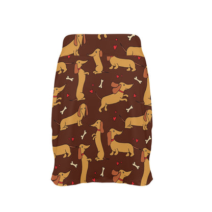 Dachshund Happy Print Pattern 17" Golf & Pickleball Skort with Pockets