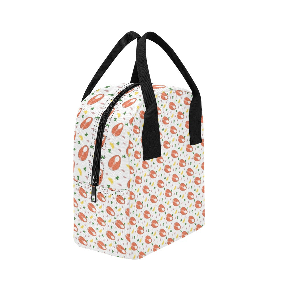 Salmon Steak Print Design LKS303 Insulated Lunch Bag