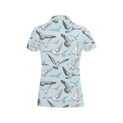 Pigeon Pattern Print Design 03 Women's Polo Shirt