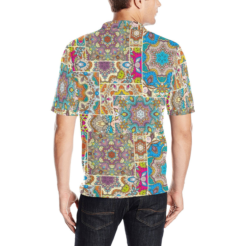 Patchwork Print Design LKS402 Men Polo Shirt