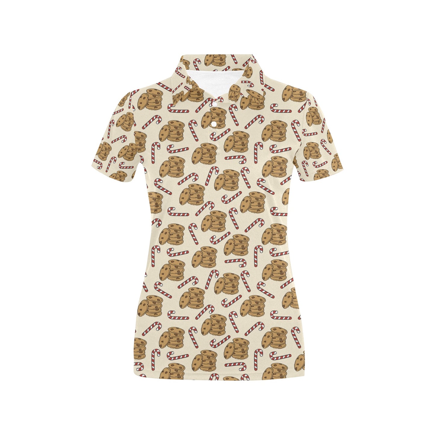 Cookie Pattern Print Design 04 Women's Polo Shirt