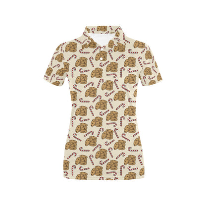 Cookie Pattern Print Design 04 Women's Polo Shirt
