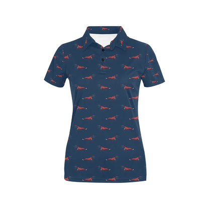 Shrimp Print Design LKS305 Women's Polo Shirt
