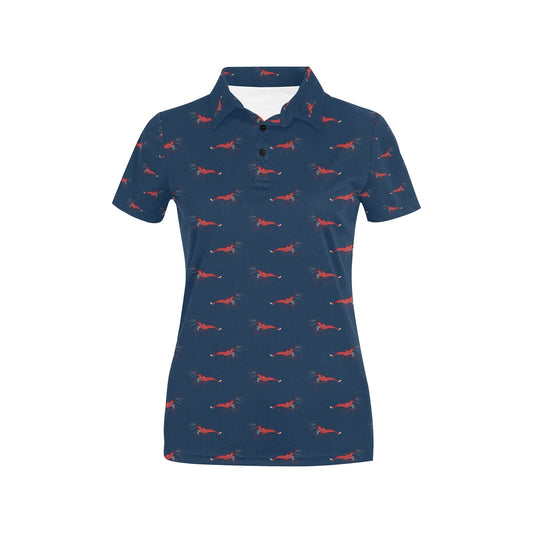 Shrimp Print Design LKS305 Women's Polo Shirt