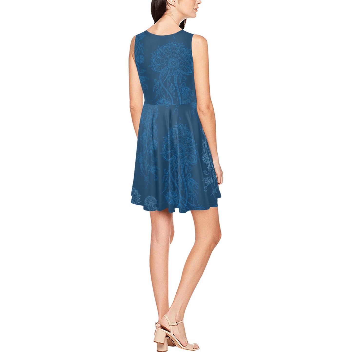 Jellyfish Pattern Print Design 01 Sleeveless Dress