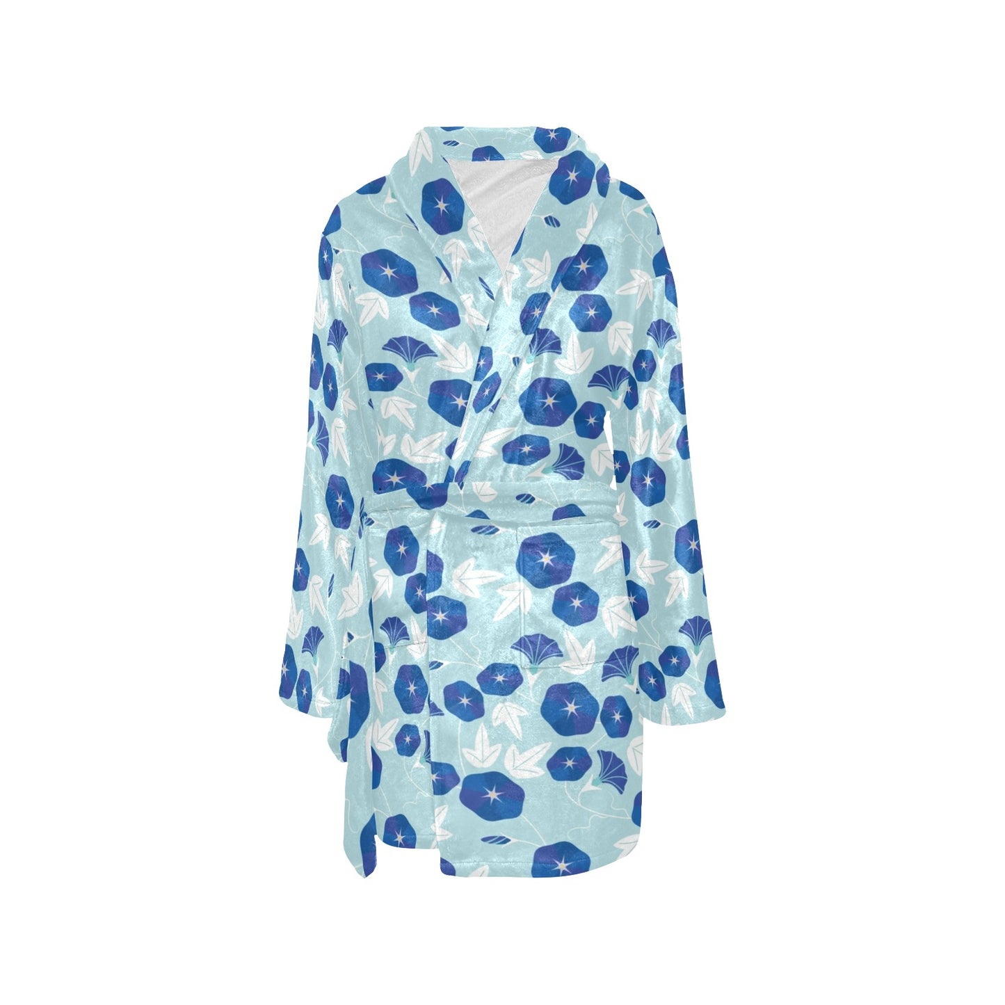 Morning Glory Pattern Print Design MG07 Women's Fleece Robe