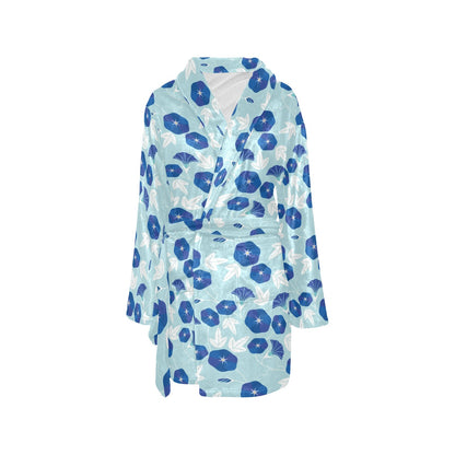 Morning Glory Pattern Print Design MG07 Women's Fleece Robe