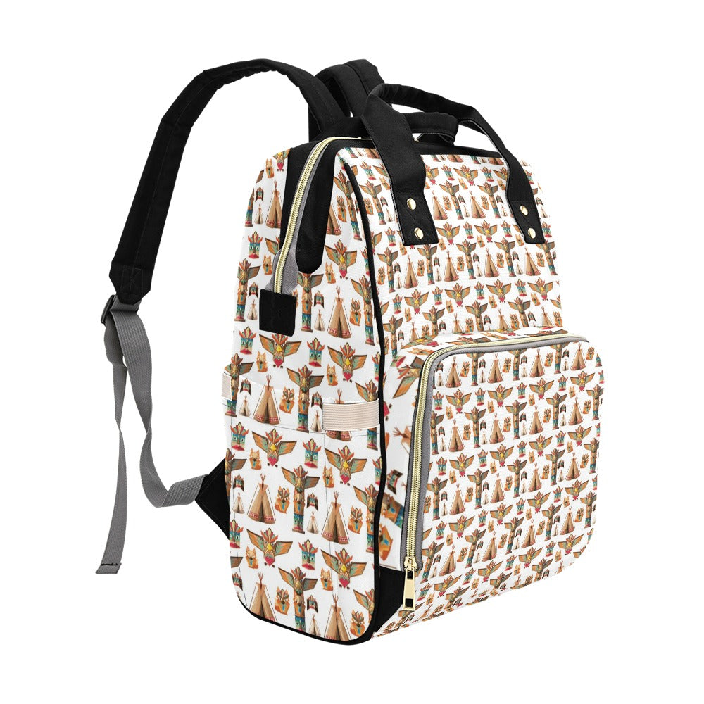 Totem Native Print Design LKS303 Diaper Bag Backpack