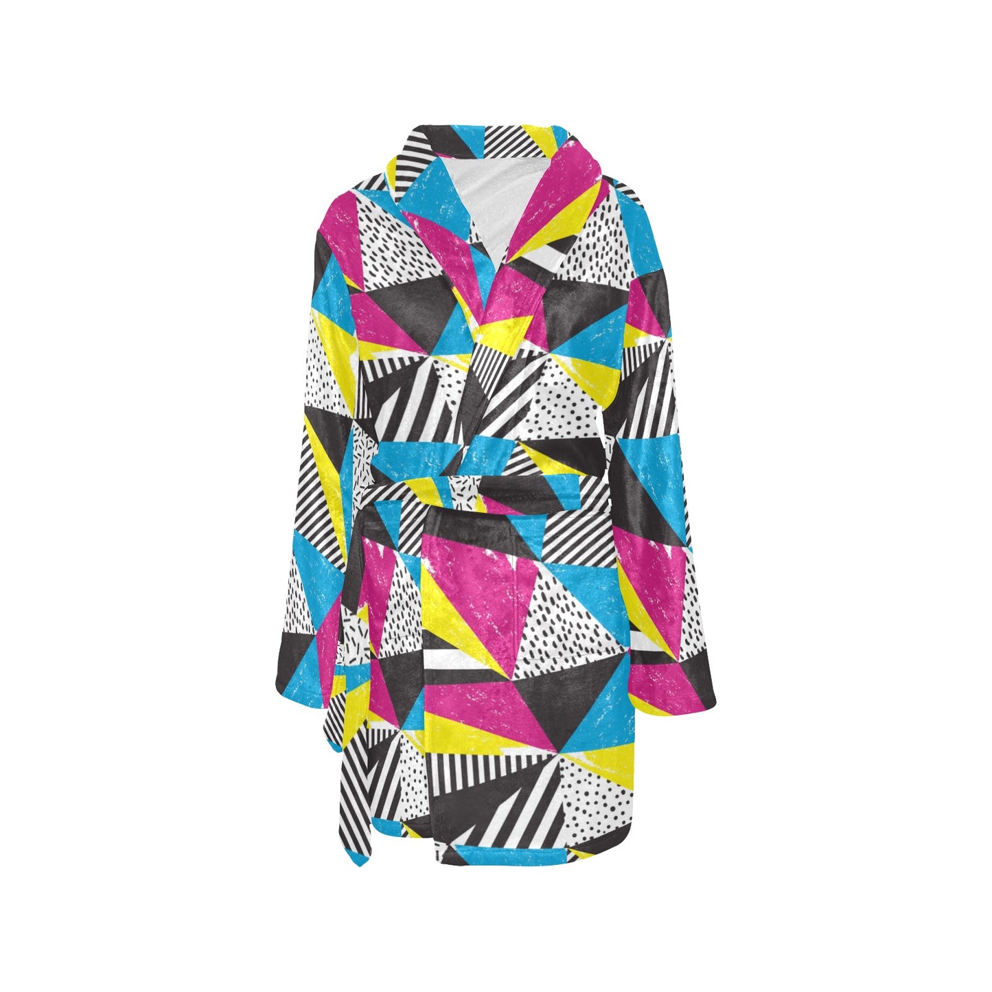 80s Pattern Print Design 2 Women's Fleece Robe