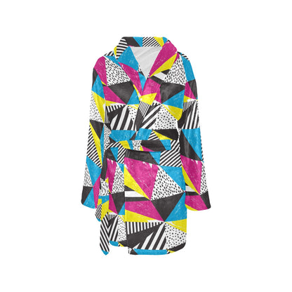 80s Pattern Print Design 2 Women's Fleece Robe